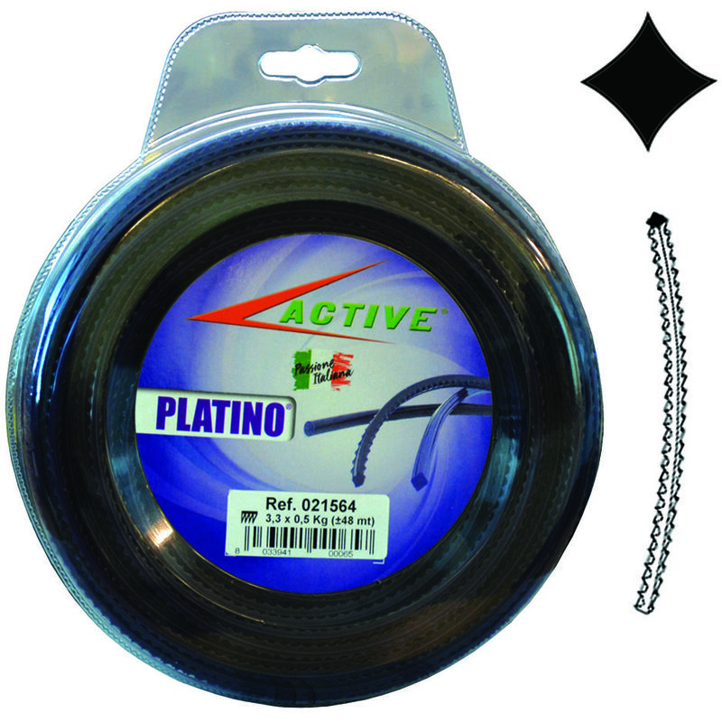foto del prodotto active filo nylon platino seghettato viola per decespugliatori mm.2,7 blister mt.50