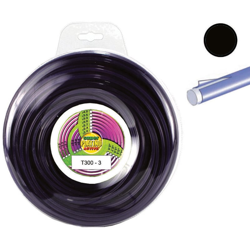 foto del prodotto active filo nylon platino t300 tondo viola per decespugliatori mm.3 blister mt.67