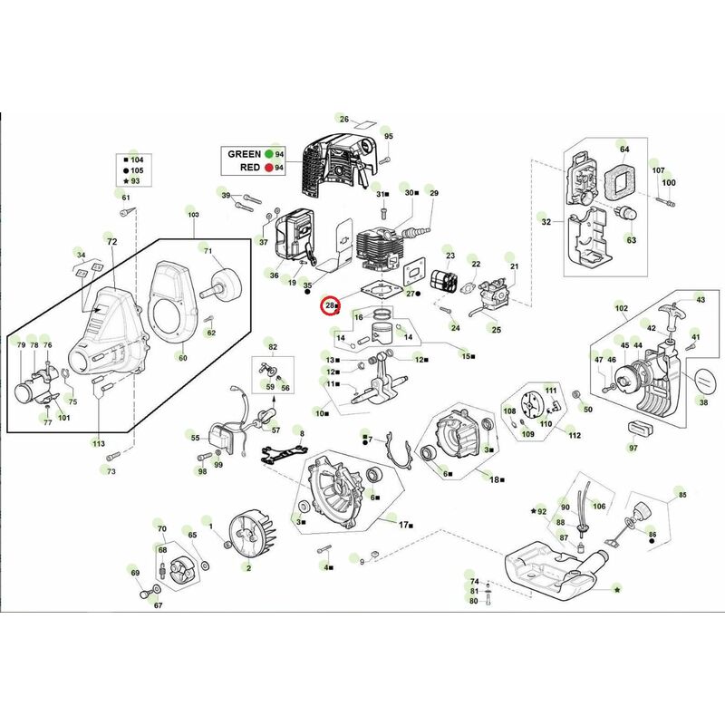 foto del prodotto active guarnizione cilindro originale decespugliatore modelli 2.5 2.9 022115