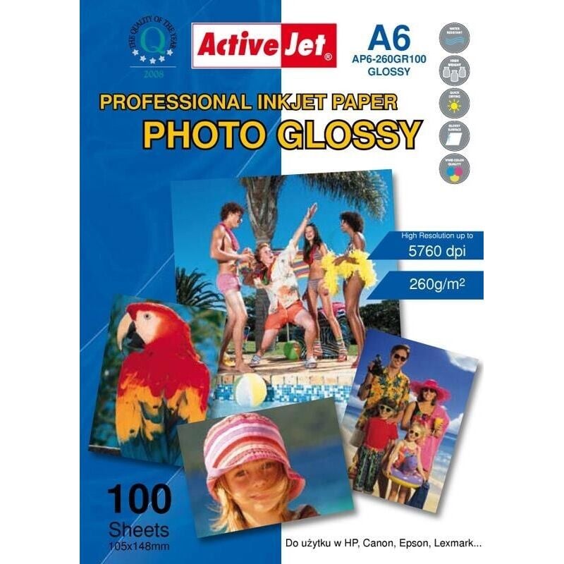 foto del prodotto active jet ap6 260 gr100 bly resin a6 100szt 260 g carta per stampante