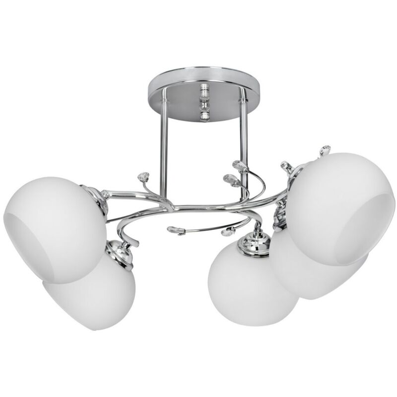 foto del prodotto activejet lampadario aje irma 5p bianco nero argentato metallo 40 w 50,9 x 28 x 46 cm