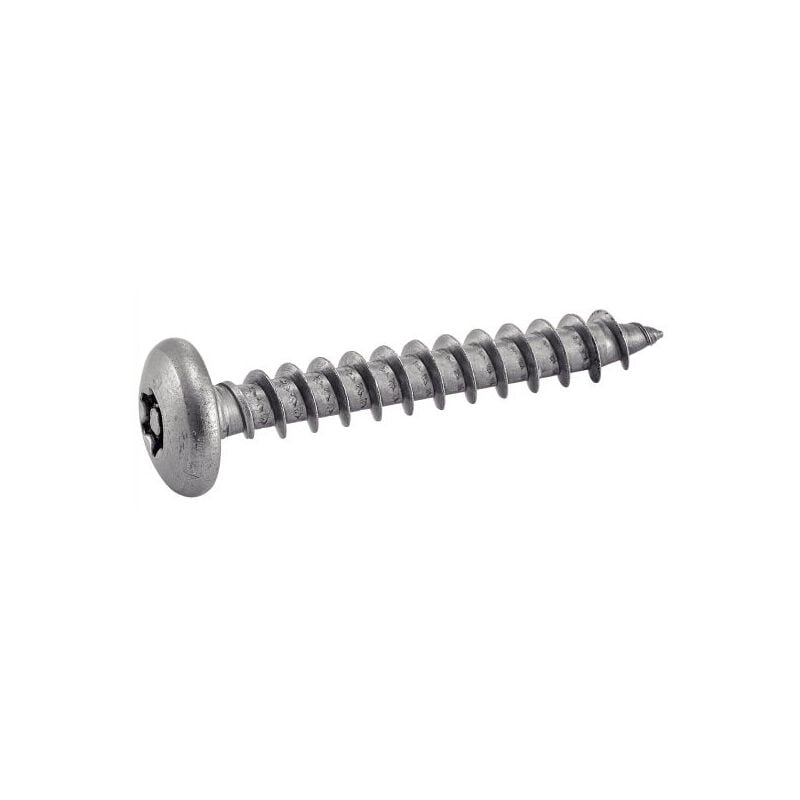 foto del prodotto acton acciaio inox a2 antimanomissione vite cilindrica per legno a 6 lobi per cerniere 6x30 mm confezione da 100 628136x30