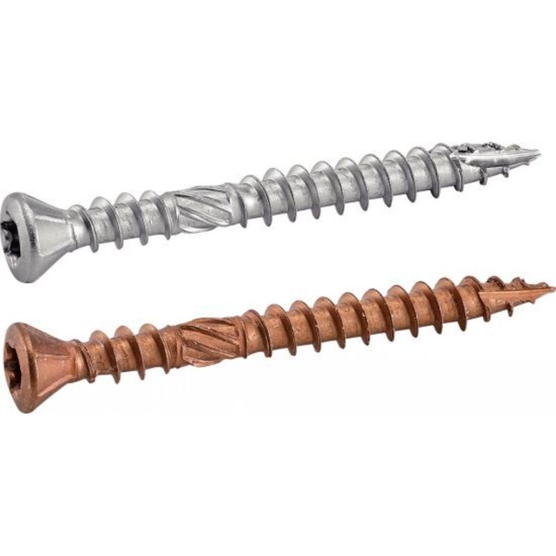 foto del prodotto acton - scatola 200 viti per terrazze a testa bombata a4 in acciaio inox bit torx - doppio filetto 5x60 - 643245x60