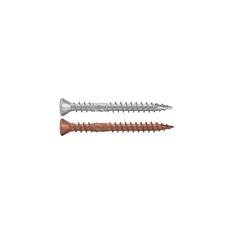 foto del prodotto acton scatola 200 viti per terrazze a testa bombata in acciaio inox a4 marrone torx doppio filetto 5x60 643245x60brun