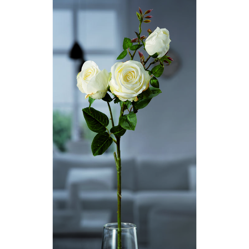 foto del prodotto ad trend rosa bianca 3 fiori x decoraz cm80