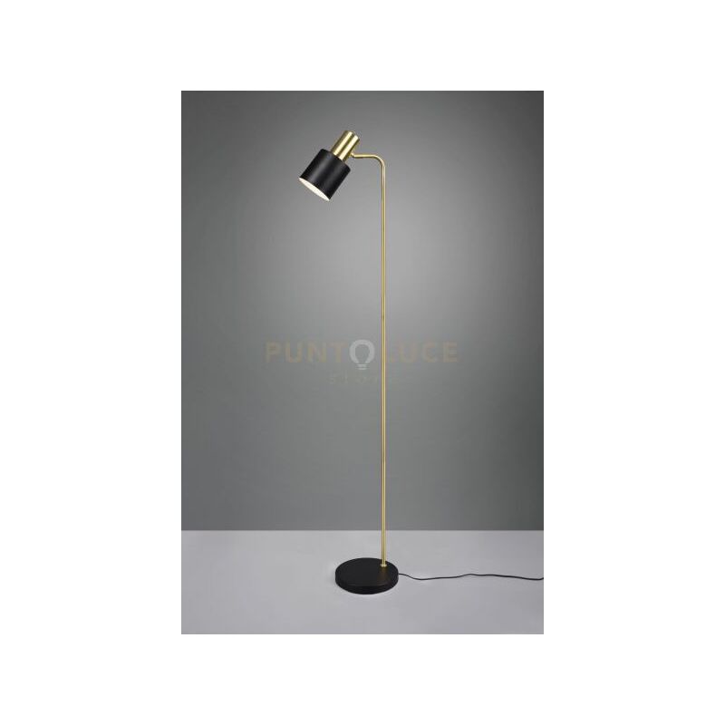 foto del prodotto adam piantana metallo ottone satinato e nero h. 153,5cm 1 luce attacco e27