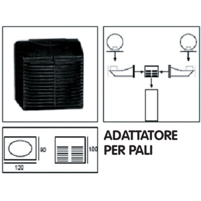 foto del prodotto adatatore 2 bracci per lampioni nero