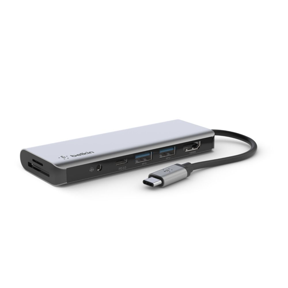 foto del prodotto adattat0re hub usb c 7 in 1 pd hdmi 3,5mm sd
