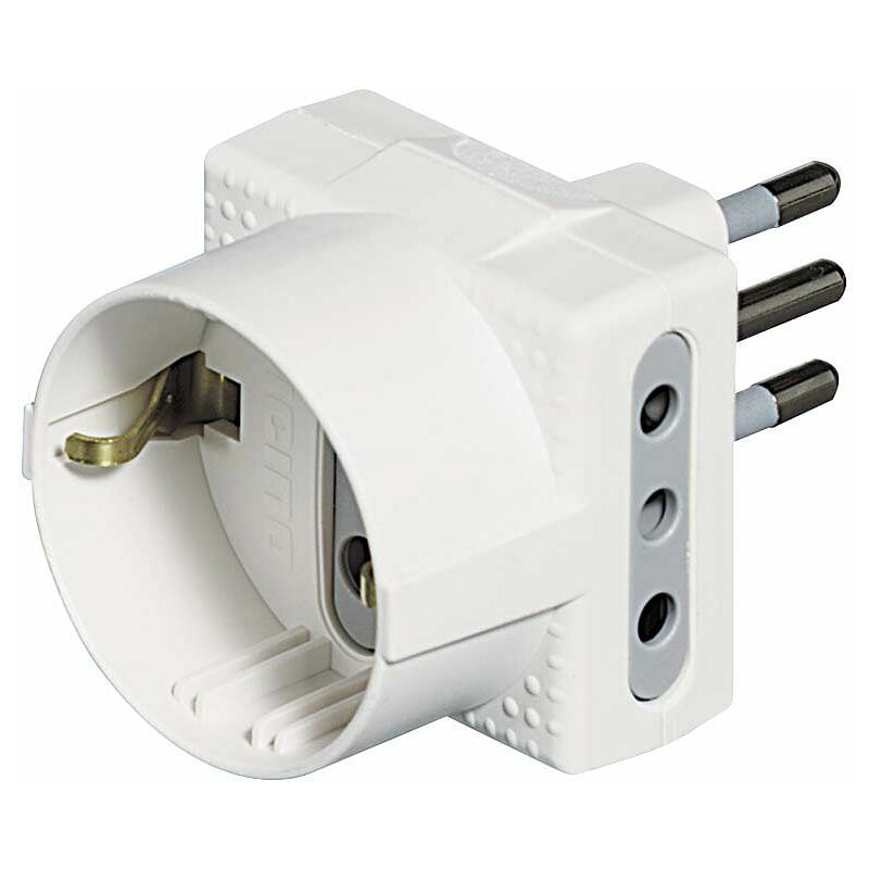 foto del prodotto adattatore 10a t 2prese schukobianco