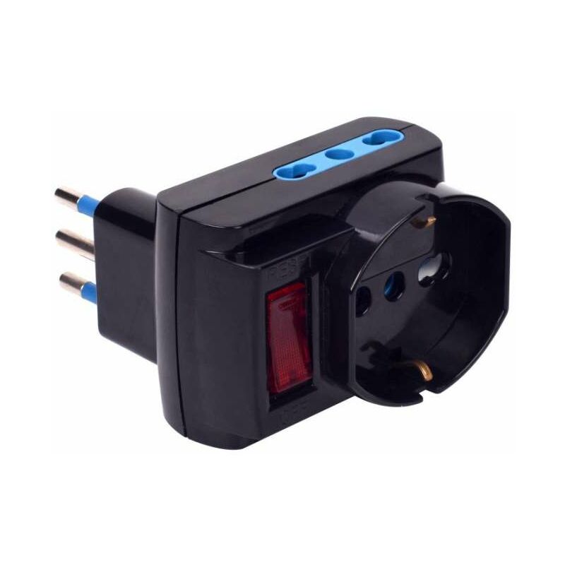 foto del prodotto adattatore 3 prese con interruttore