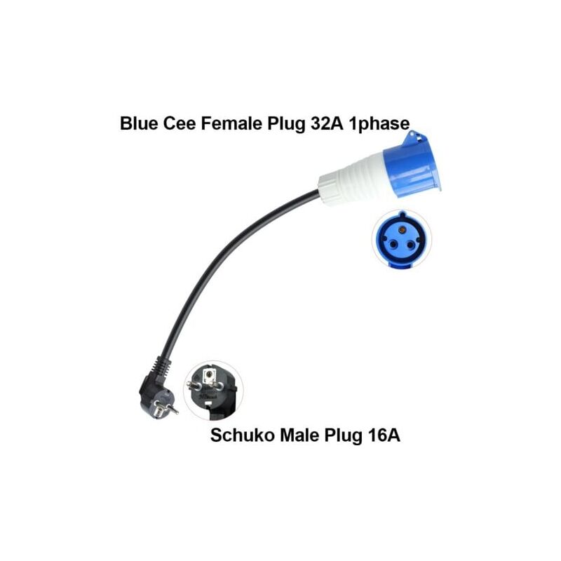 foto del prodotto adattatore aiper cee da spina schuko a presa cee 230 v 32 a per campeggio e camper