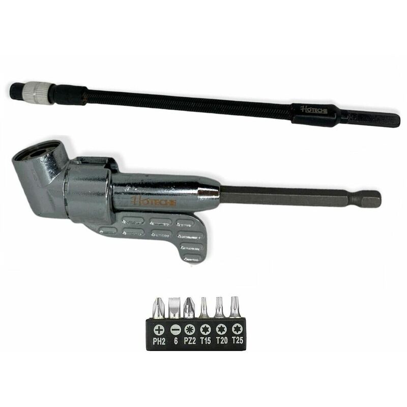 foto del prodotto adattatore angolare per trapano attacco 1 4 set 8 pz prolunga flessibile 251030