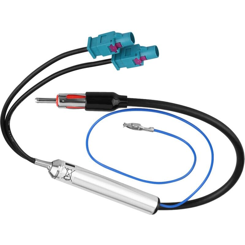 foto del prodotto adattatore antenna stereo per auto , amplificatore di segnale adattatore antenna doppio cavo-maschio per tutti i modelli con doppio connettore fakra