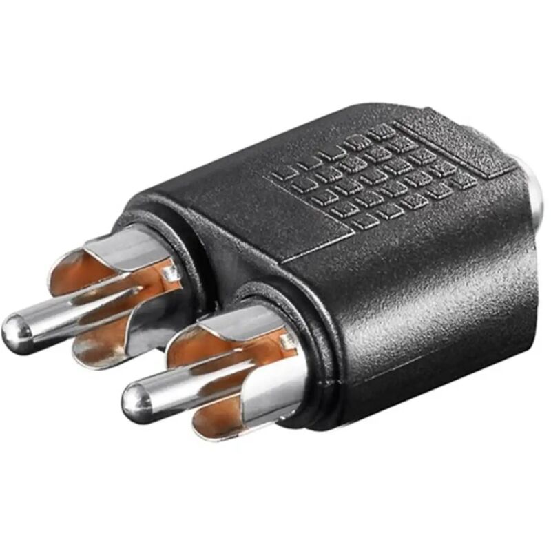 foto del prodotto adattatore audio da spina rca a presa jack 3.5 mm aux stereo