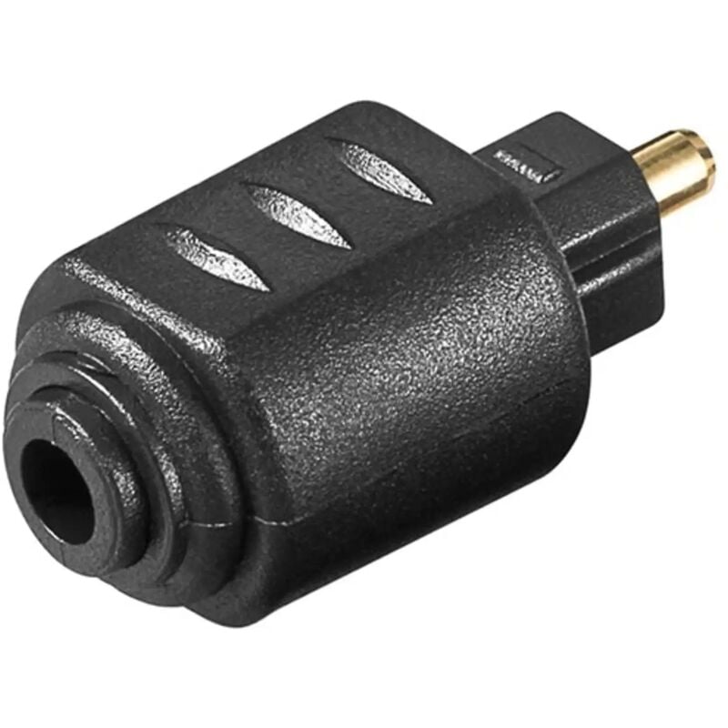 foto del prodotto adattatore audio digitale toslink da mini a spina toslink nero