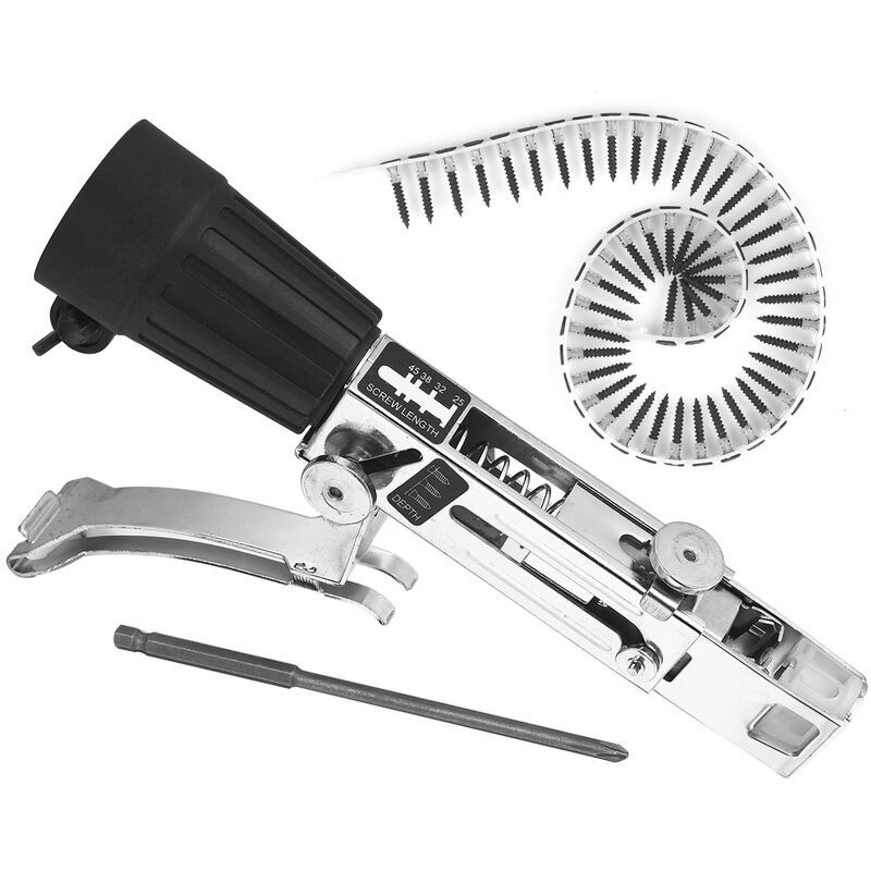 foto del prodotto adattatore automatico per catena per chiodi attacco per trapano elettrico con viti per legno adattatore per chiodo per catena con striscia di
