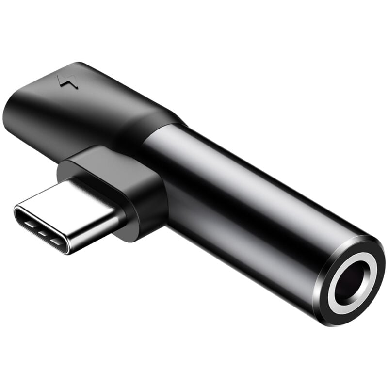 foto del prodotto adattatore baseus audio converter l41 da connettore usb c a porta usb c jack per cuffie da 3,5 mm nero catl41 01 