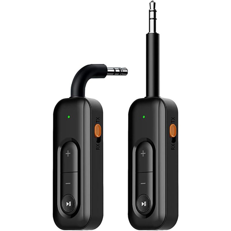 foto del prodotto adattatore bluetooth ausiliario per auto, ricevitore bluetooth 5.2 due in uno, kit vivavoce per auto per cuffie, sistema musicale stereo domestico
