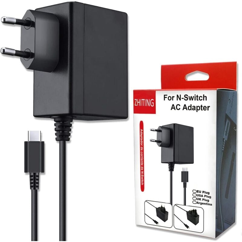 foto del prodotto adattatore ca per nintendo switch oled lite, supporta la modalit tv con ricarica rapida tramite usb di tipo c, compatibile con switch lite switch