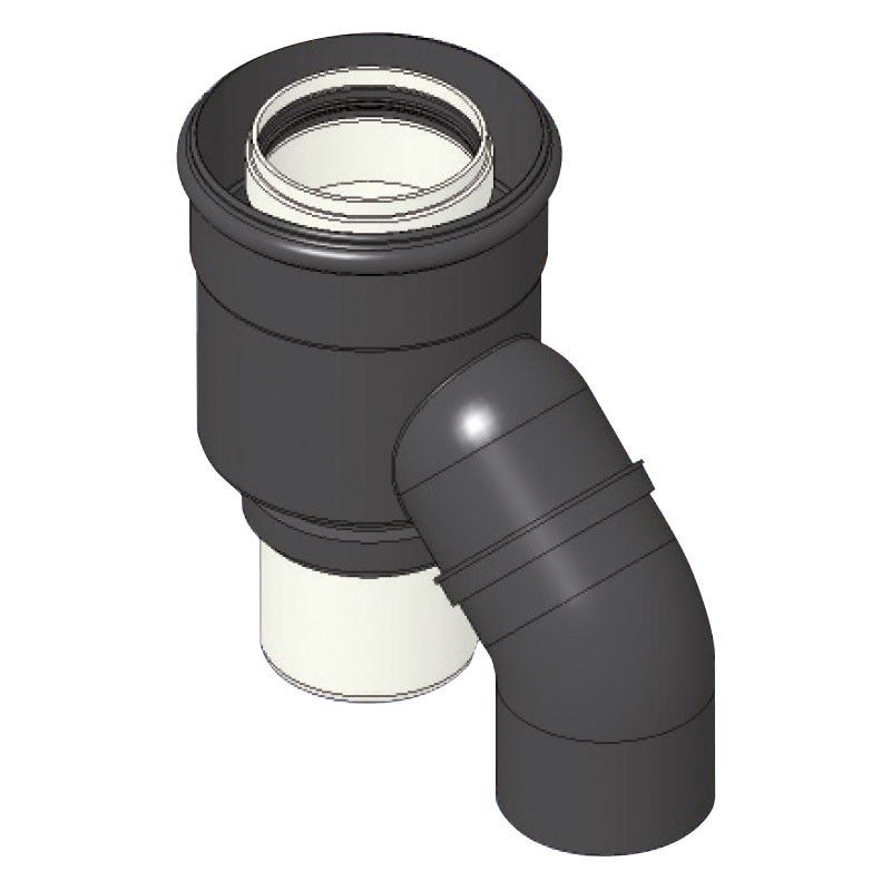 foto del prodotto adattatore camino 80 80 mm con interno in pp ed esterno in pvc 00000051372