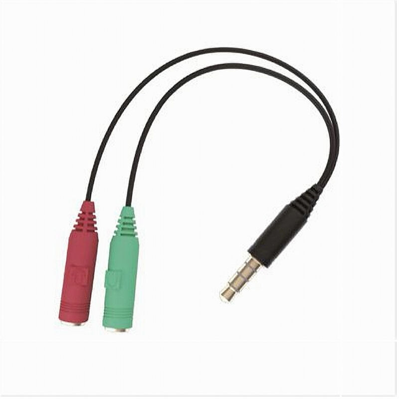 foto del prodotto adattatore cavo aux 3.5mm maschio a 2x aux microfono femmina audio aux 2f maxtech