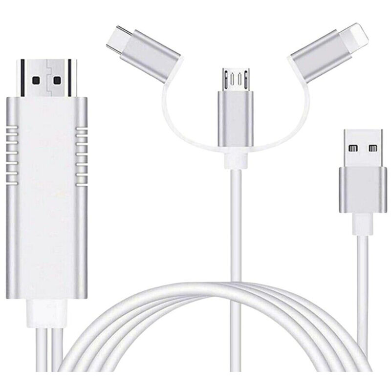 foto del prodotto adattatore cavo hdmi usb type c micro 2.0 m 1080p 3 in 1 hdtv