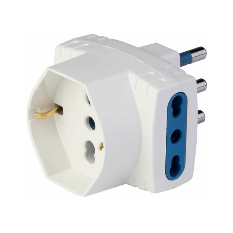 foto del prodotto adattatore con spina 16a 2p t bianco