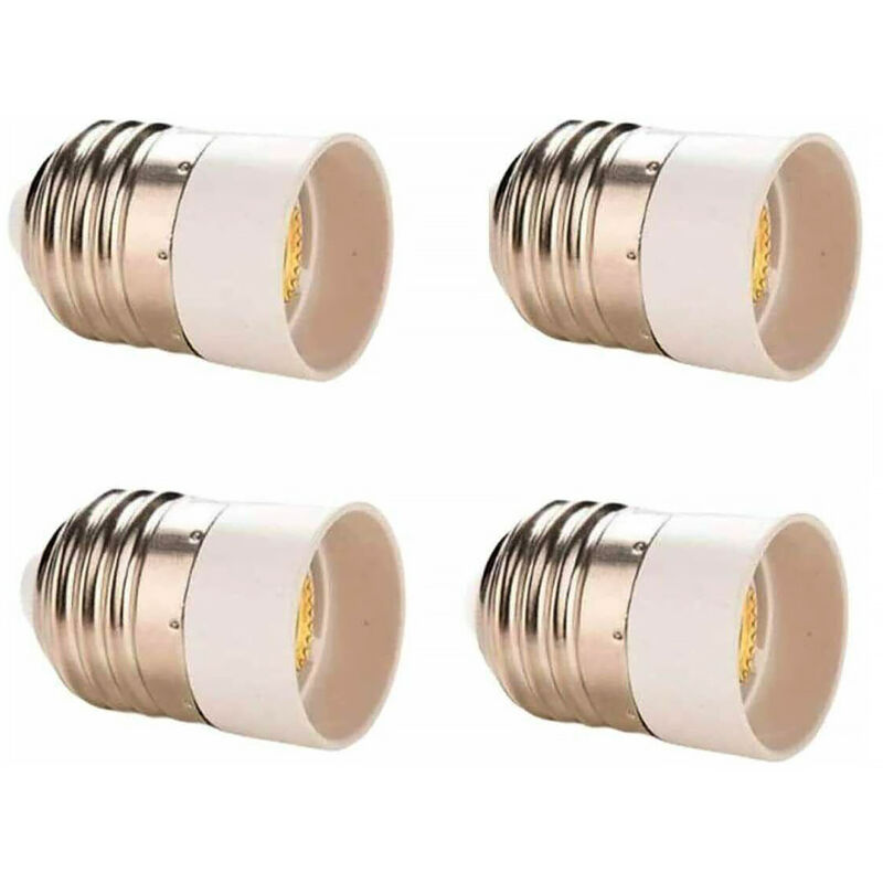 foto del prodotto adattatore convertitore per lampade con attacco da e27 a e14 led alogene 4 pezzi