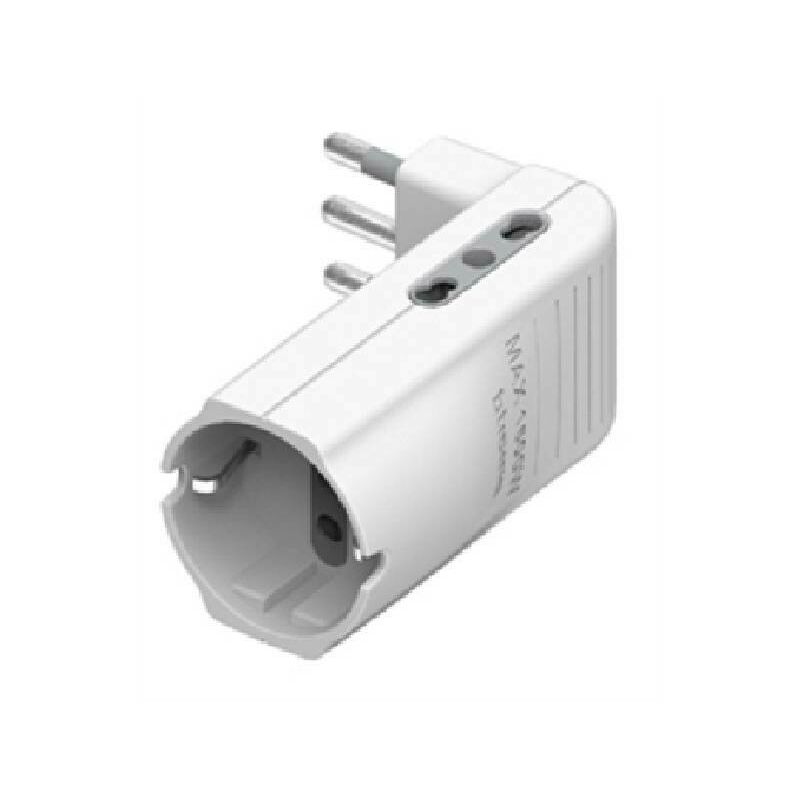 foto del prodotto adattatore corner 2 prese bipasso 1presa schuko colore bianco s3616de bticino