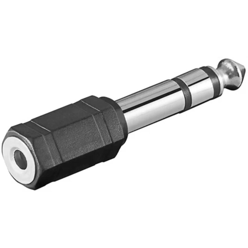 foto del prodotto adattatore cuffie spina stereo jack aux 6.35 mm a presa stereo 3.5 mm