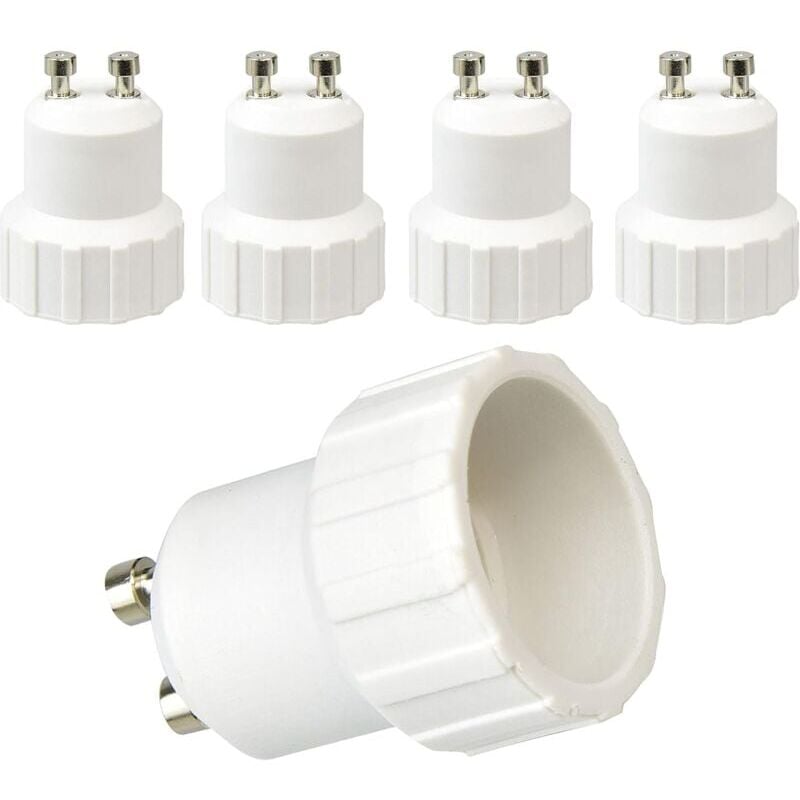 foto del prodotto adattatore da gu10 a e14, convertitore di base per lampadina da gu10 a e14, supporto adattatore per portalampada, potenza massima 200 w, 0 250 v,