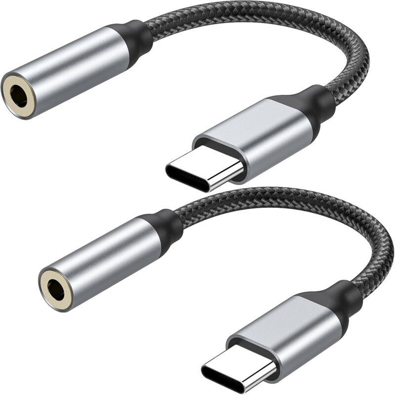 foto del prodotto adattatore da jack per cuffie a 3,5 mm adattatore per porta usb type c compatibile con iphone 15 pro max plus