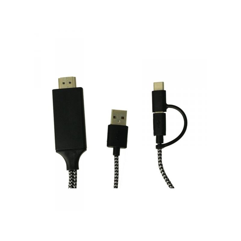 foto del prodotto adattatore da usb type c e micro usb a hdmi hdtv cavo 2 metri per smartphone android a tv monitor proiettore