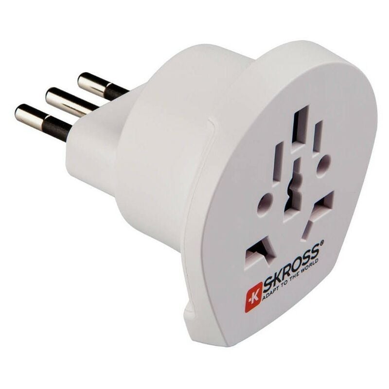 foto del prodotto adattatore da viaggio con supporto universale bianco