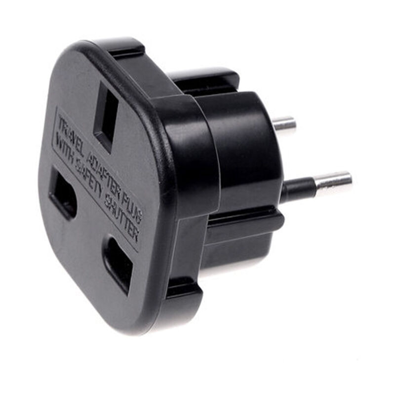 foto del prodotto adattatore da viaggio spina uk a 3 pin nero spina standard uk a spina standard usa