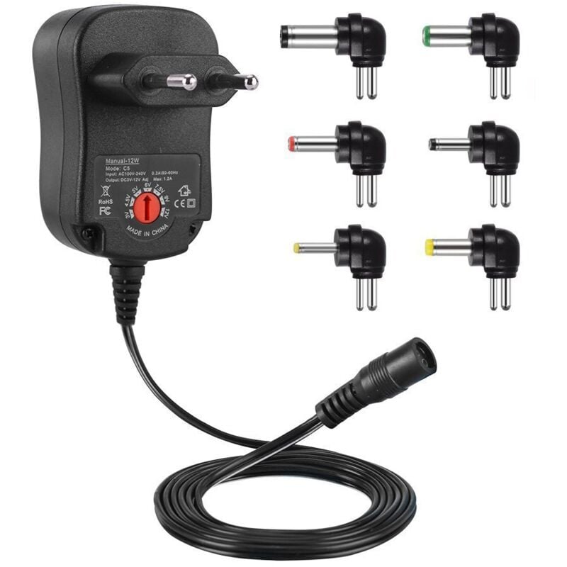 foto del prodotto adattatore di alimentazione universale da 12 w 3 v 4,5 v 5 v 6 v 7,5 v 9 v e 12 v per vtech kidimagic starlight kidi lightshow party sorio 1 2 3s 3
