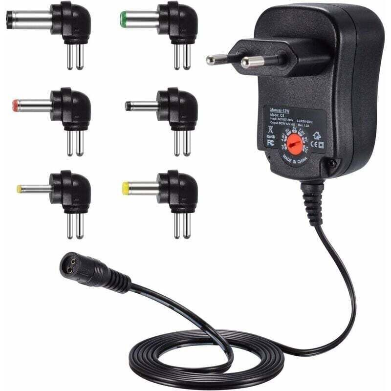 foto del prodotto adattatore di alimentazione universale da 12 w 3 v 4,5 v 5 v 6 v 7,5 v 9 v e 12 v, trasformatore cc 220 v caricatore di rete per vtech kidimagic