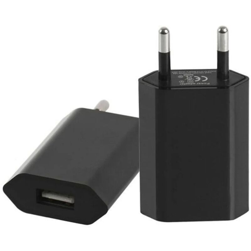 foto del prodotto adattatore di alimentazione usb 5v 1a per presa di corrente nero