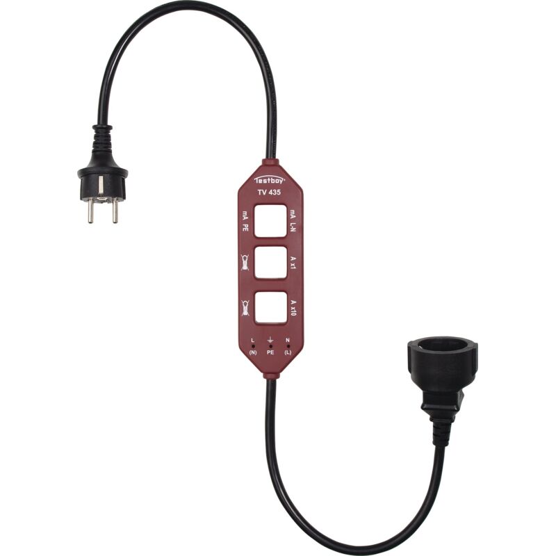 foto del prodotto adattatore di misurazione della corrente tv 435 misura della corrente di carico / differenziale / corrente di dispersione testboy