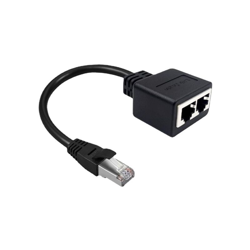 foto del prodotto adattatore di rete rj45 1 a 2 maschio femmina 15 cm 