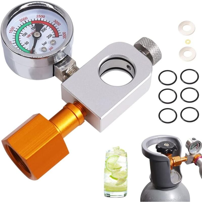 foto del prodotto adattatore di ricarica co2 compatibile con bombole di co2 sodastream duo, art, terra quick connect, adattatore per bombola di co2, adattatore di