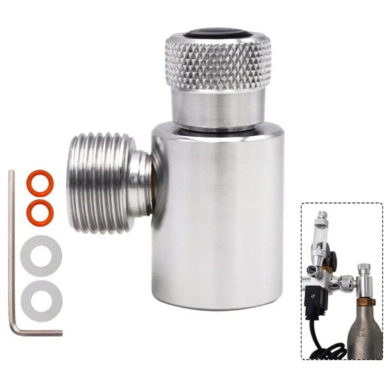 foto del prodotto adattatore di riempimento in metallo per soda w21.8 14 a tr21 4 co2 kit connettore adattatore per intervalli di gas preziosi per acquario homebrew