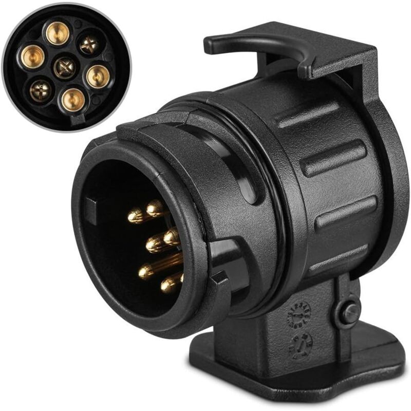 foto del prodotto adattatore di traino da 13 pin a 7 pin per roulotte, camion, rimorchio impermeabile, 12 v