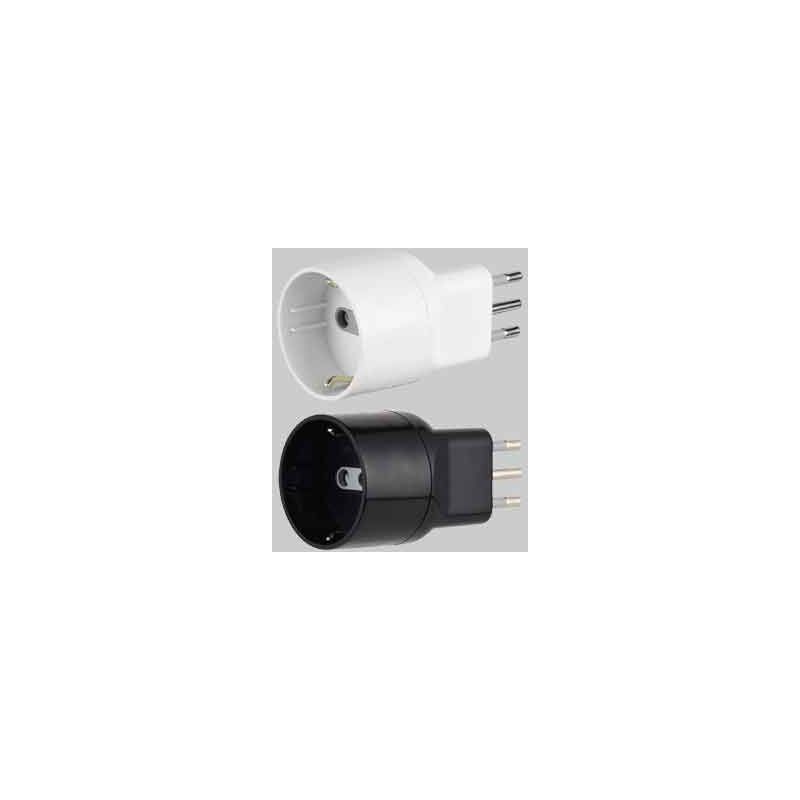 foto del prodotto adattatore disassata shuko 10a 2p t presa 10a 2p t col. nero