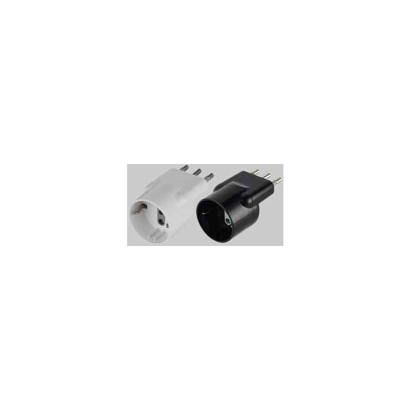 foto del prodotto adattatore disassata shuko 16a 2p t presa 10a 2p t col. nero