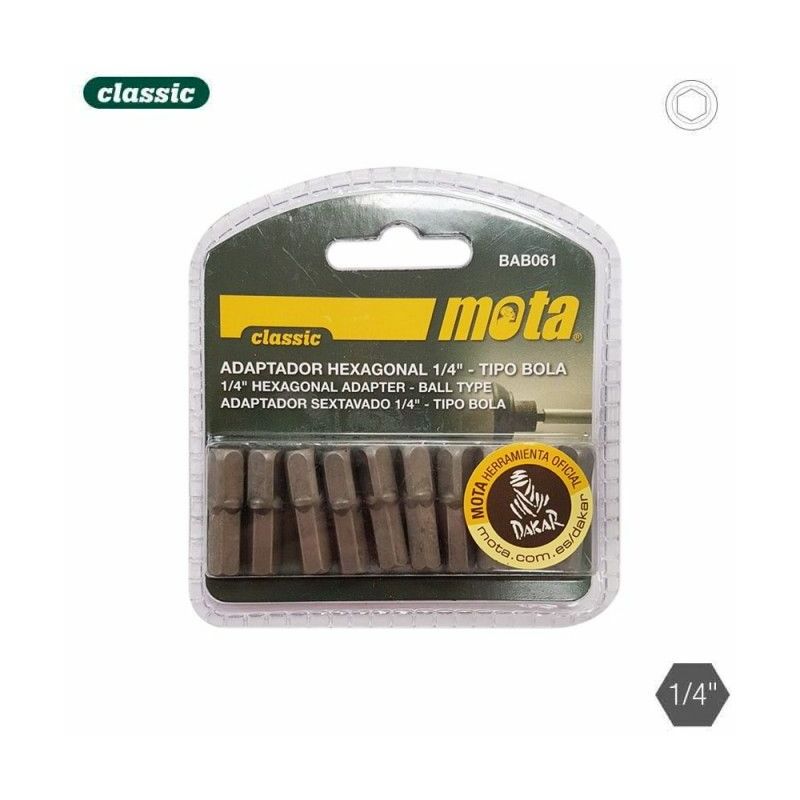 foto del prodotto adattatore esagonale a t sfera 25mm 1 4 10 unit bab061 mota