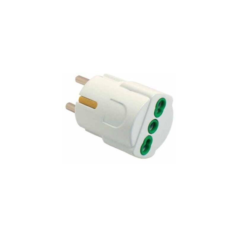 foto del prodotto adattatore fanton spina unel schuko e presa bipasso bianca 81090