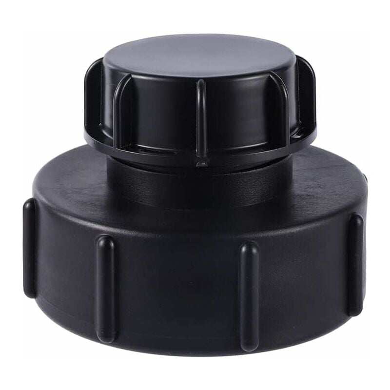 foto del prodotto adattatore ibc da s100x8 ridotto a s60x6 con passo grosso, dotato di tappo. compatibile con serbatoio ibc per valvola a botte di raccolta acqua
