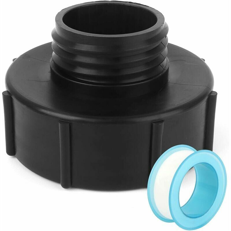 foto del prodotto adattatore ibc s100x8 a riduzione s60x6 con nastro ptfe per rubinetto serbatoio 1000l, adattatore serbatoio ibc per valvola barile serbatoio acqua