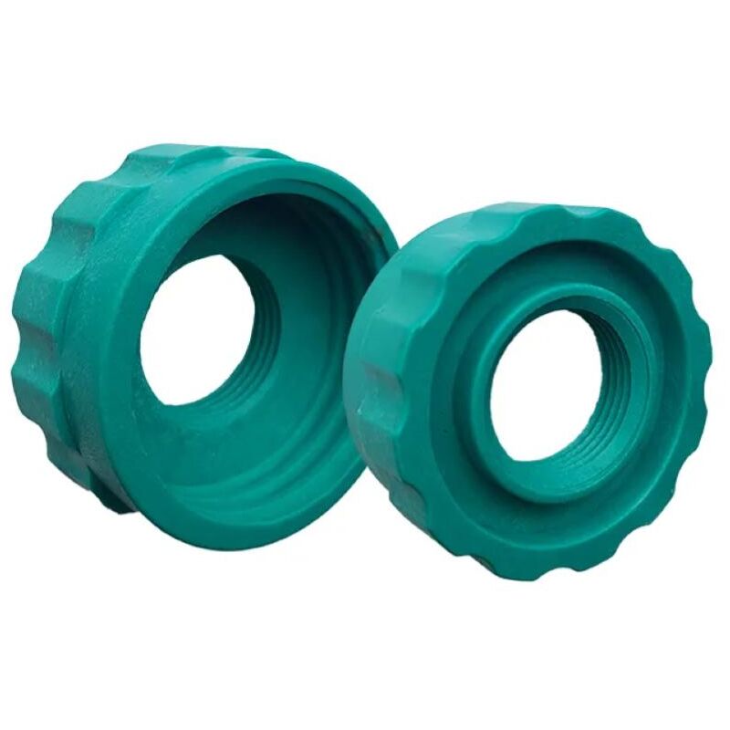 foto del prodotto adattatore in plastica per cisterne tipo cubo da 1000 lt da filetto grande mm 60 a filetto idraulico